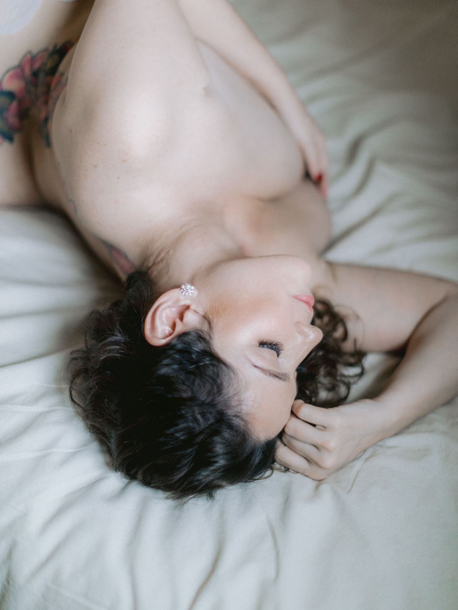 Bridal boudoir in studio