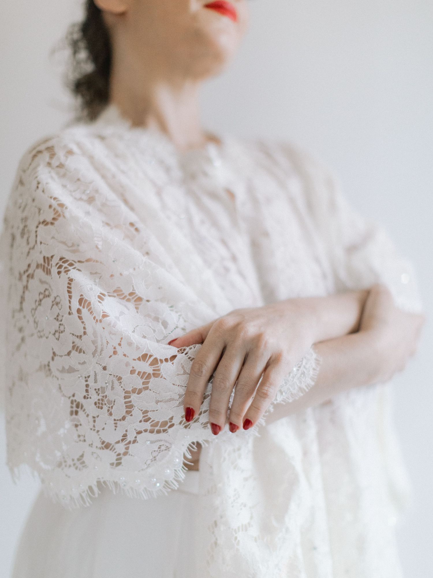 Bridal boudoir in studio