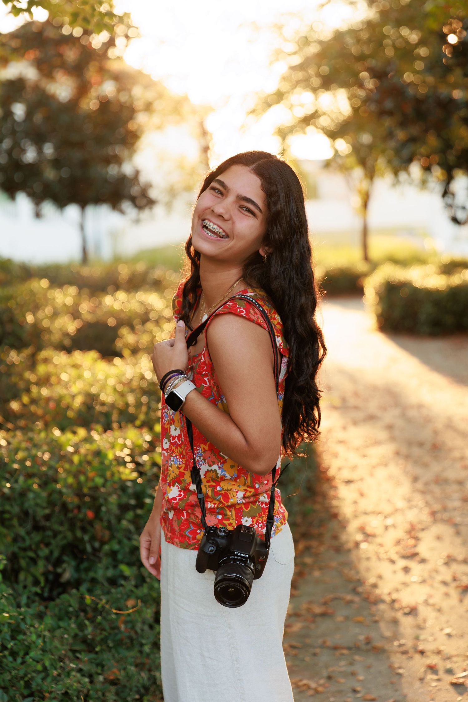 Candid outdoor photography moment during golden sunset.