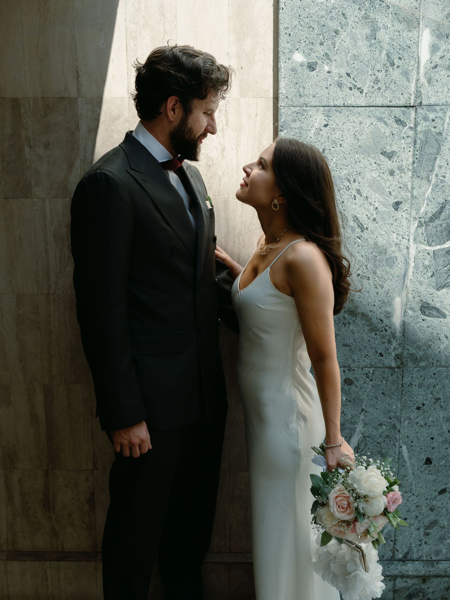 Civil wedding – A couple standing together during their civil wedding ceremony.
