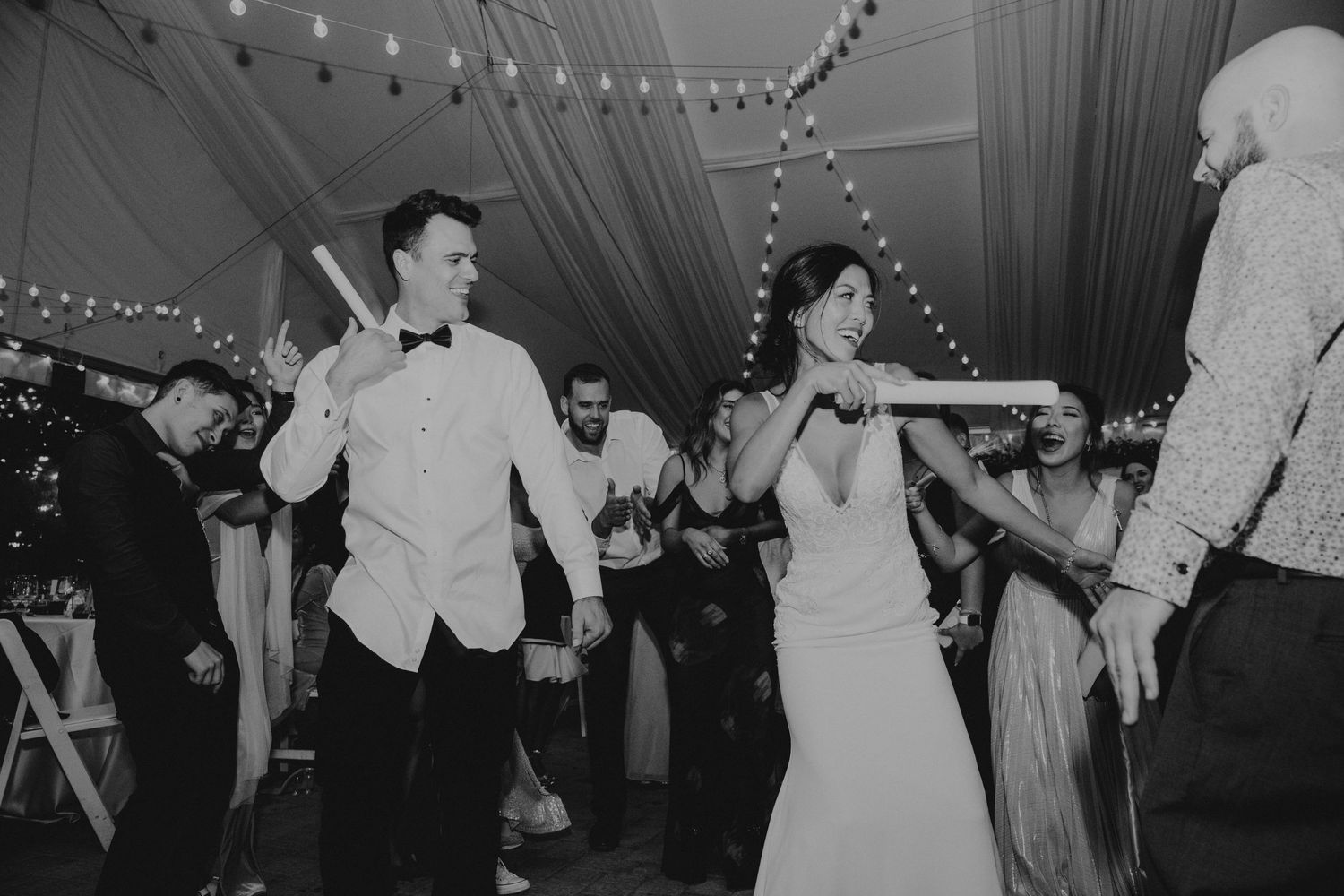 couple having fun dancing in Charleston wedding