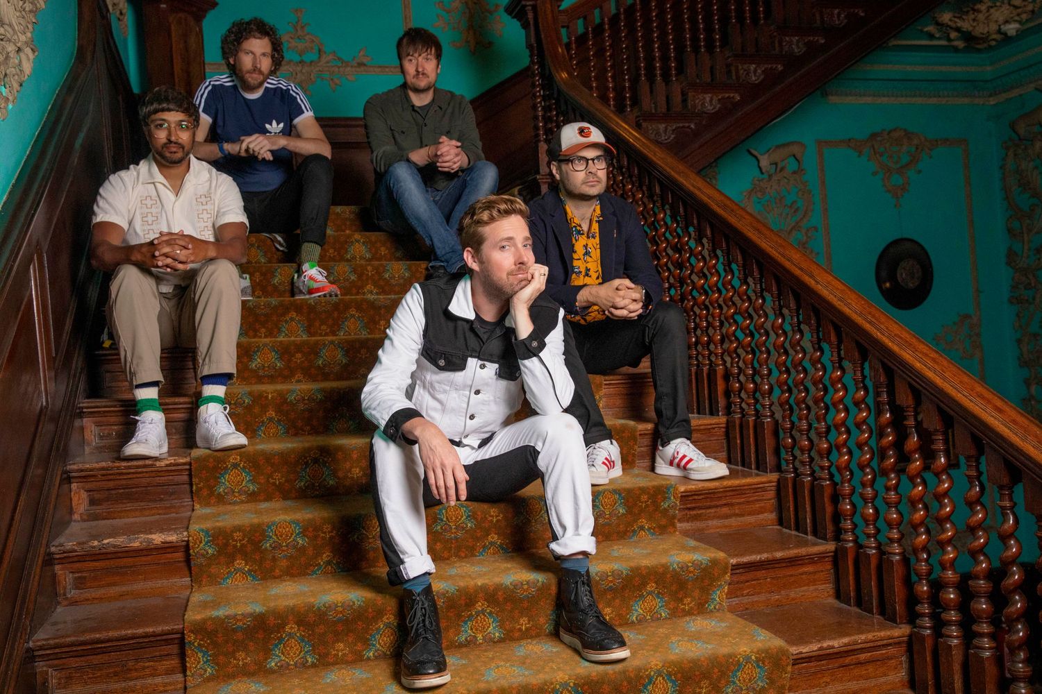 Editorial portraits of Kaiser Chiefs. By band and DJ portrait Photographer Dean Chapple. Photographer near me in Croyde North Devon