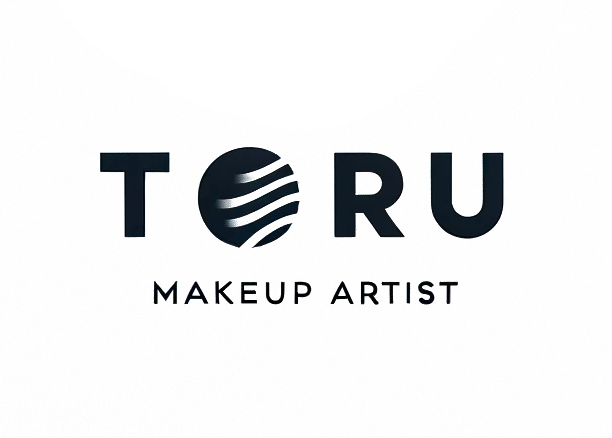 Minimalist logo design for Toru Makeup Artist with stylized globe icon.