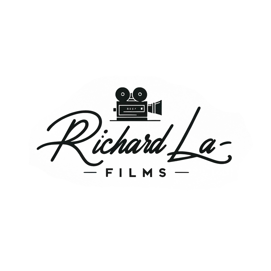 White film production logo featuring Richard Lee text and retro camera silhouette.