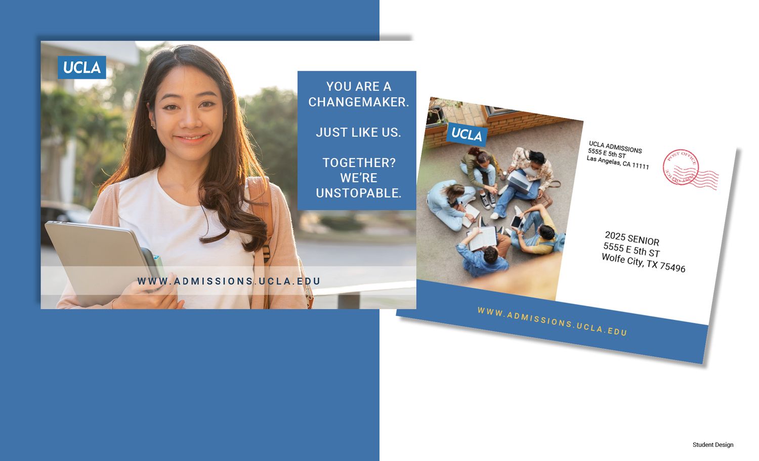 Professional VISA promotional direct mail postcard design featuring business and team photos.