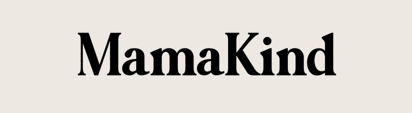 Black text logo design for MamaKind in elegant serif font.  Branding photography, Devon