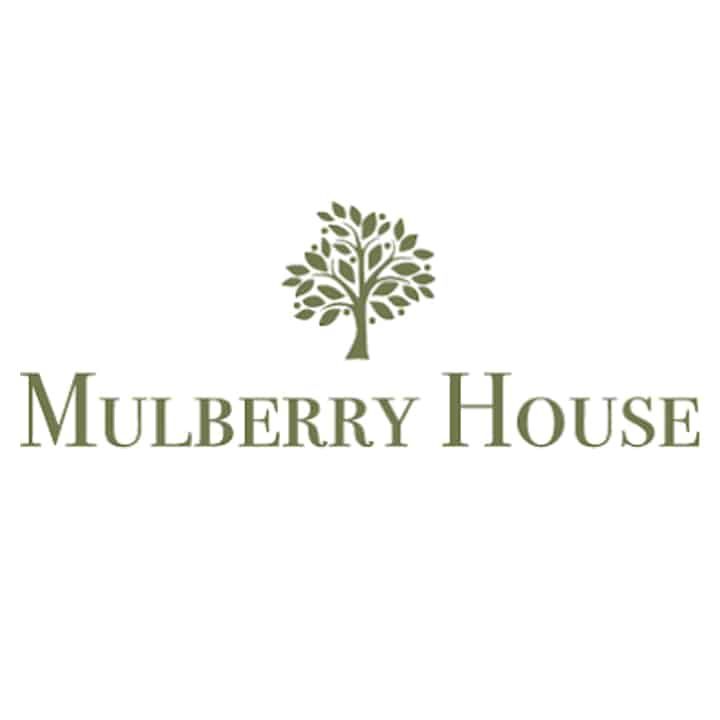 Elegant Mulberry House logo with green tree illustration and text in serif font.