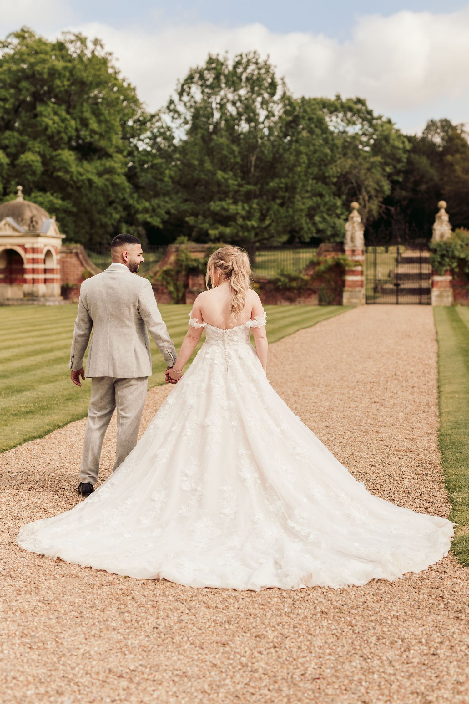 Luxury wedding reception at North Mymms Park with grand interiors and opulent decor
