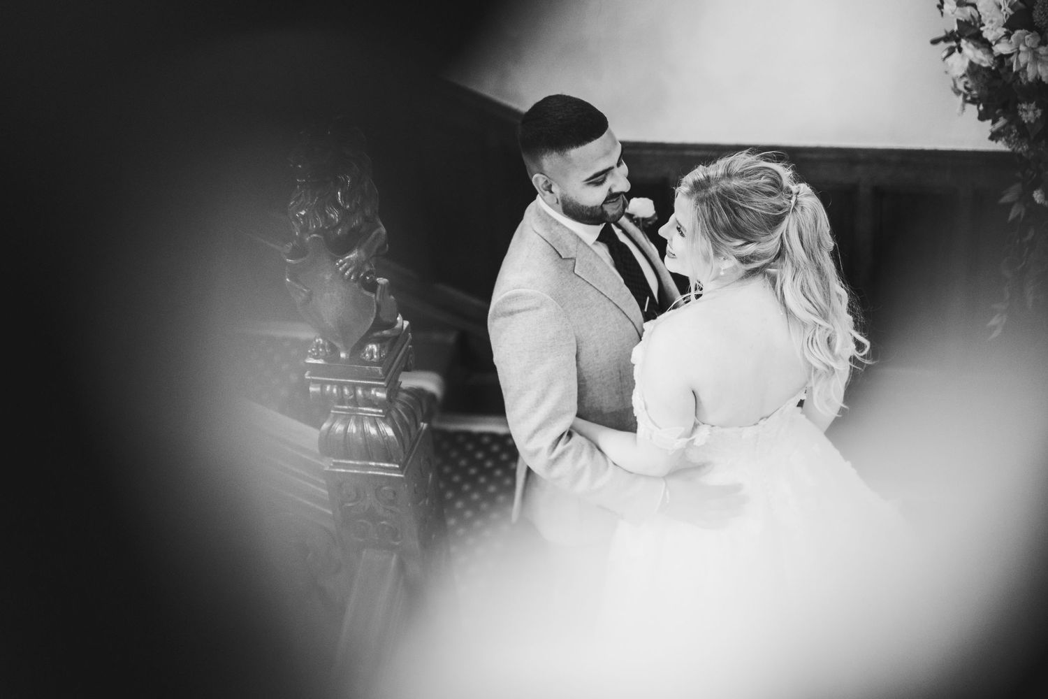 Luxury wedding reception at North Mymms Park with grand interiors and opulent decor