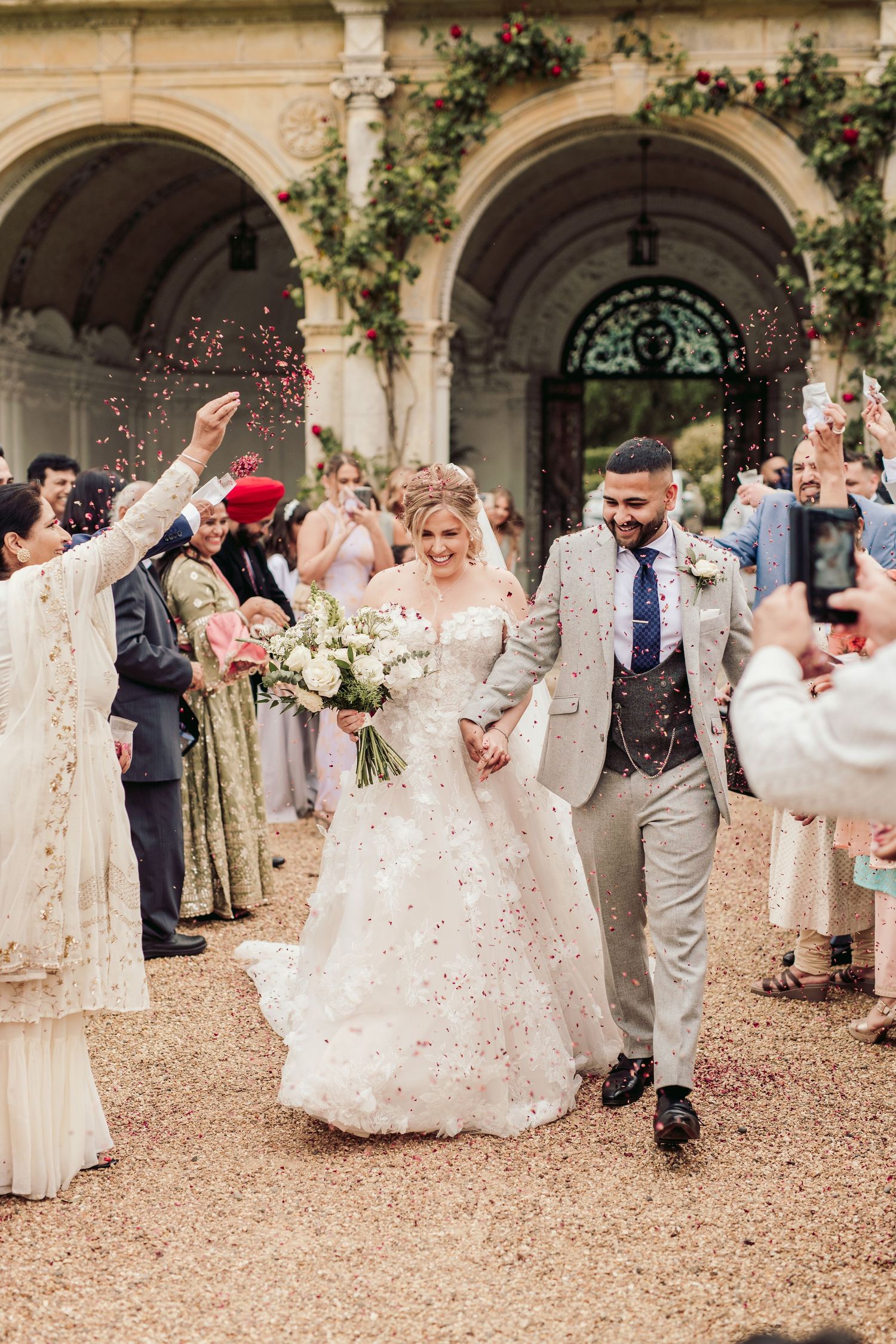 Luxury wedding reception at North Mymms Park with grand interiors and opulent decor