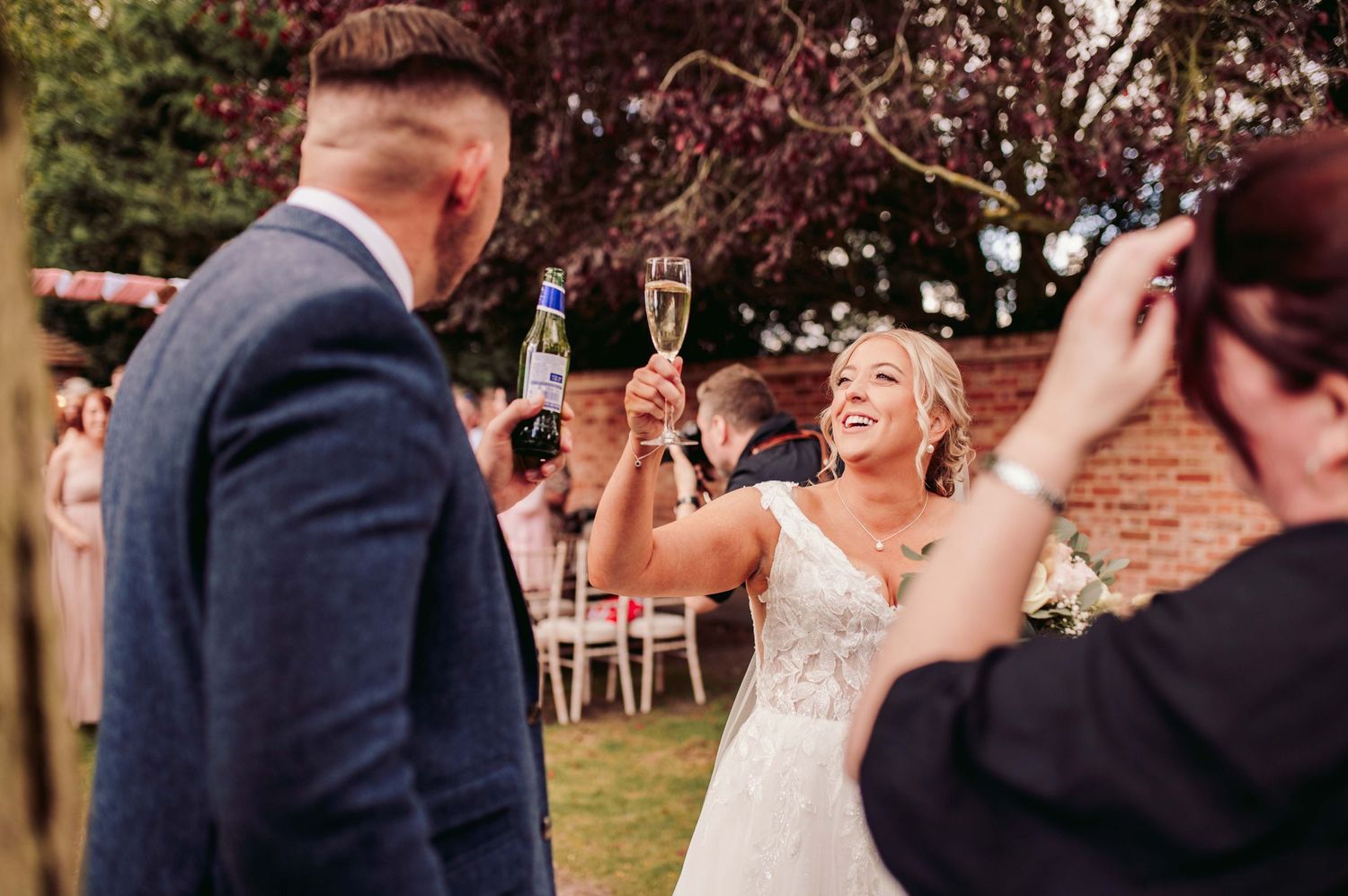 Outdoor wedding ceremony at East Mersea Hall photographer, Wedding venue Mersea Island