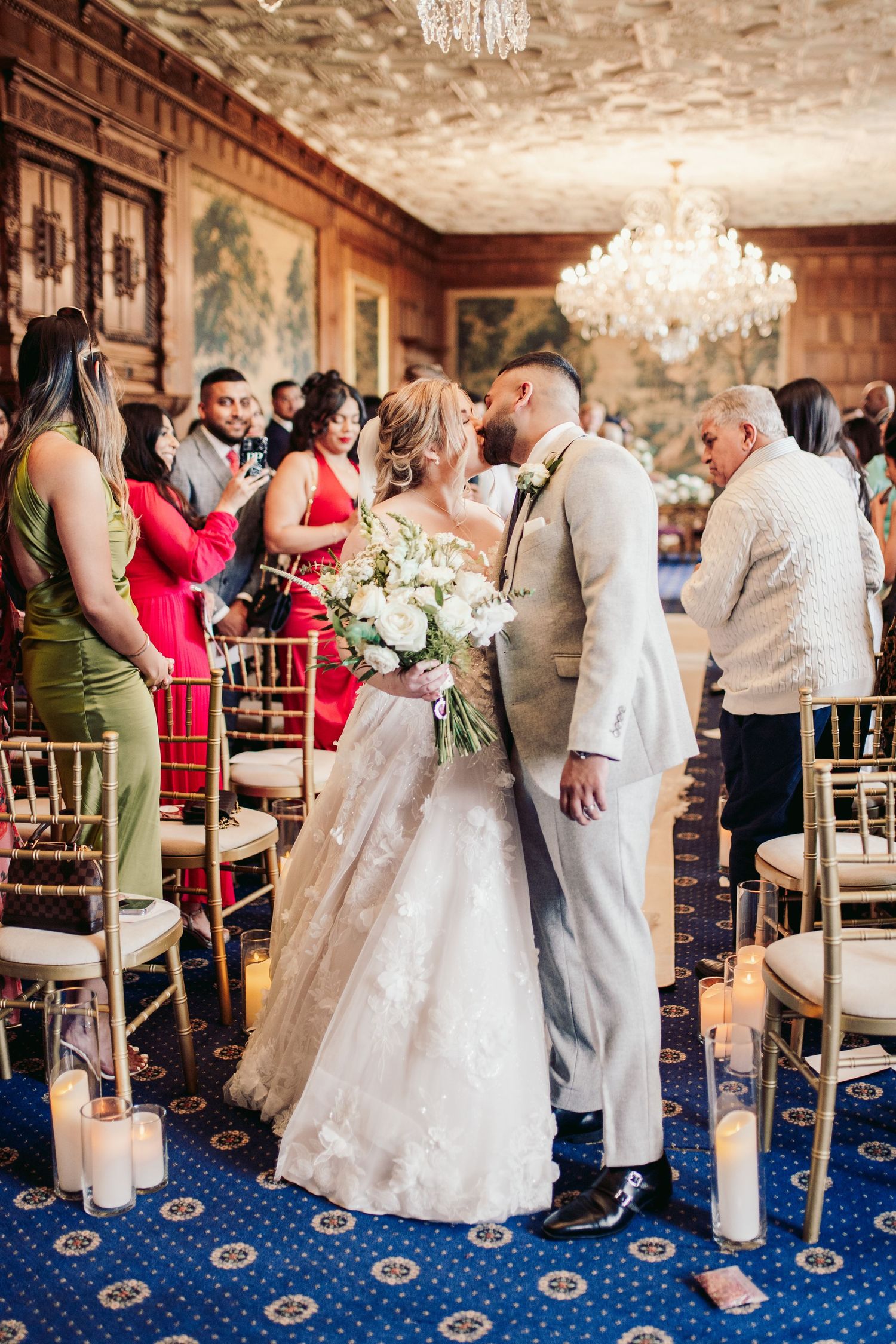 Romantic outdoor wedding moments captured at North Mymms Park's historic venue
