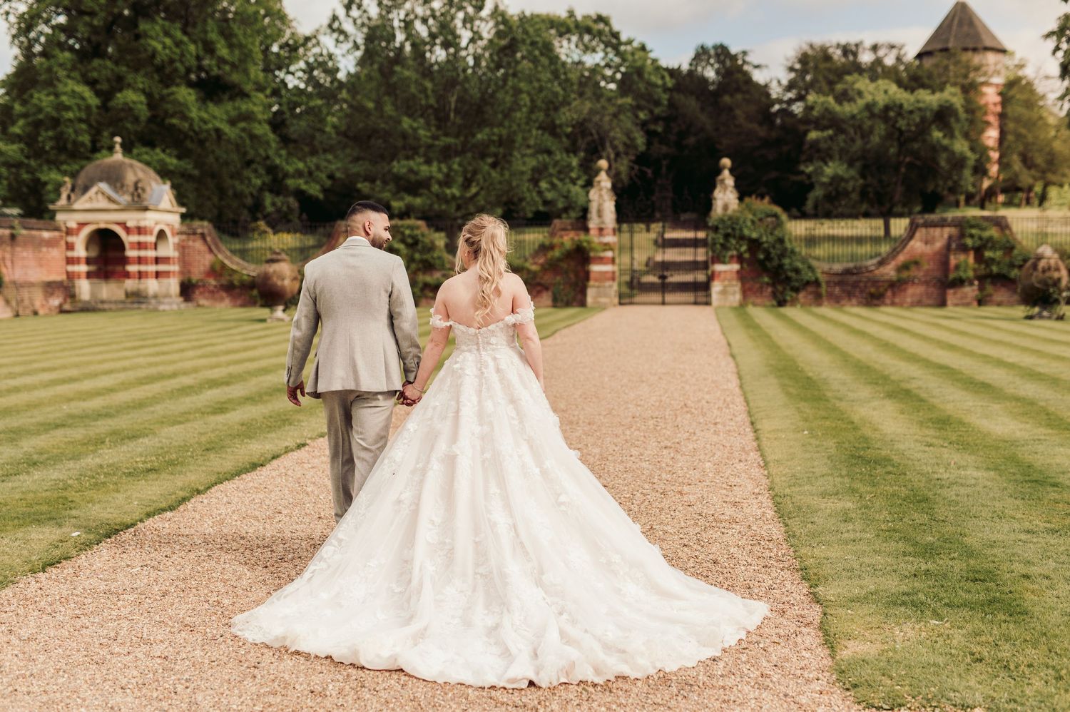 Luxury wedding reception at North Mymms Park with grand interiors and opulent decor