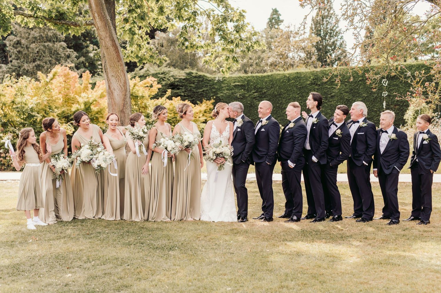 Beautiful wedding at Gaynes Park, Essex, featuring rustic barns, stunning gardens, and romantic outdoor photography in a picturesque setting
