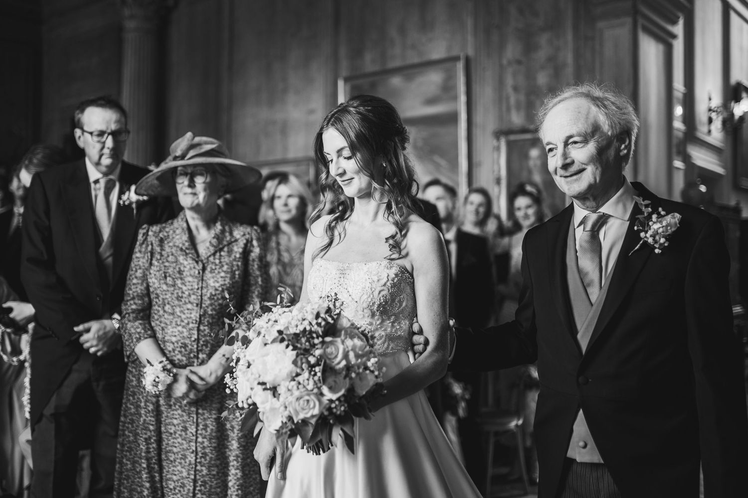 Glemham Hall Wedding Venue in Suffolk Countrysid Exchange Vows in Glemham Hall's Great HallTable Setup in Marquee with Pastel Flowers