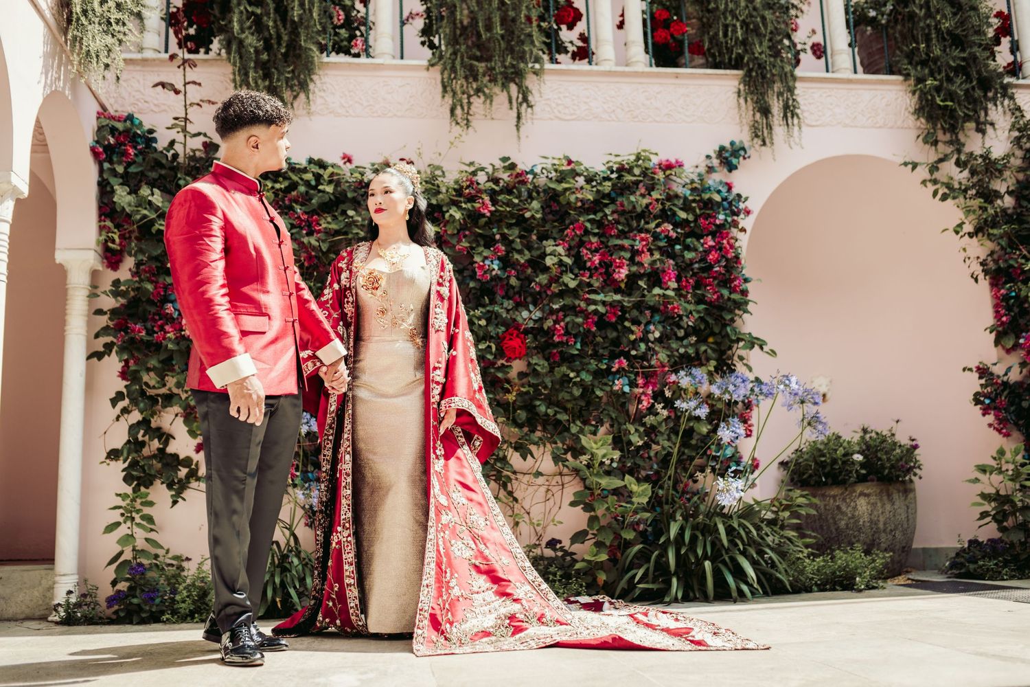 Port Lympne Wedding Photographer capturing romantic moments amidst the stunning wildlife and scenic beauty of Port Lympne Wild Animal Park