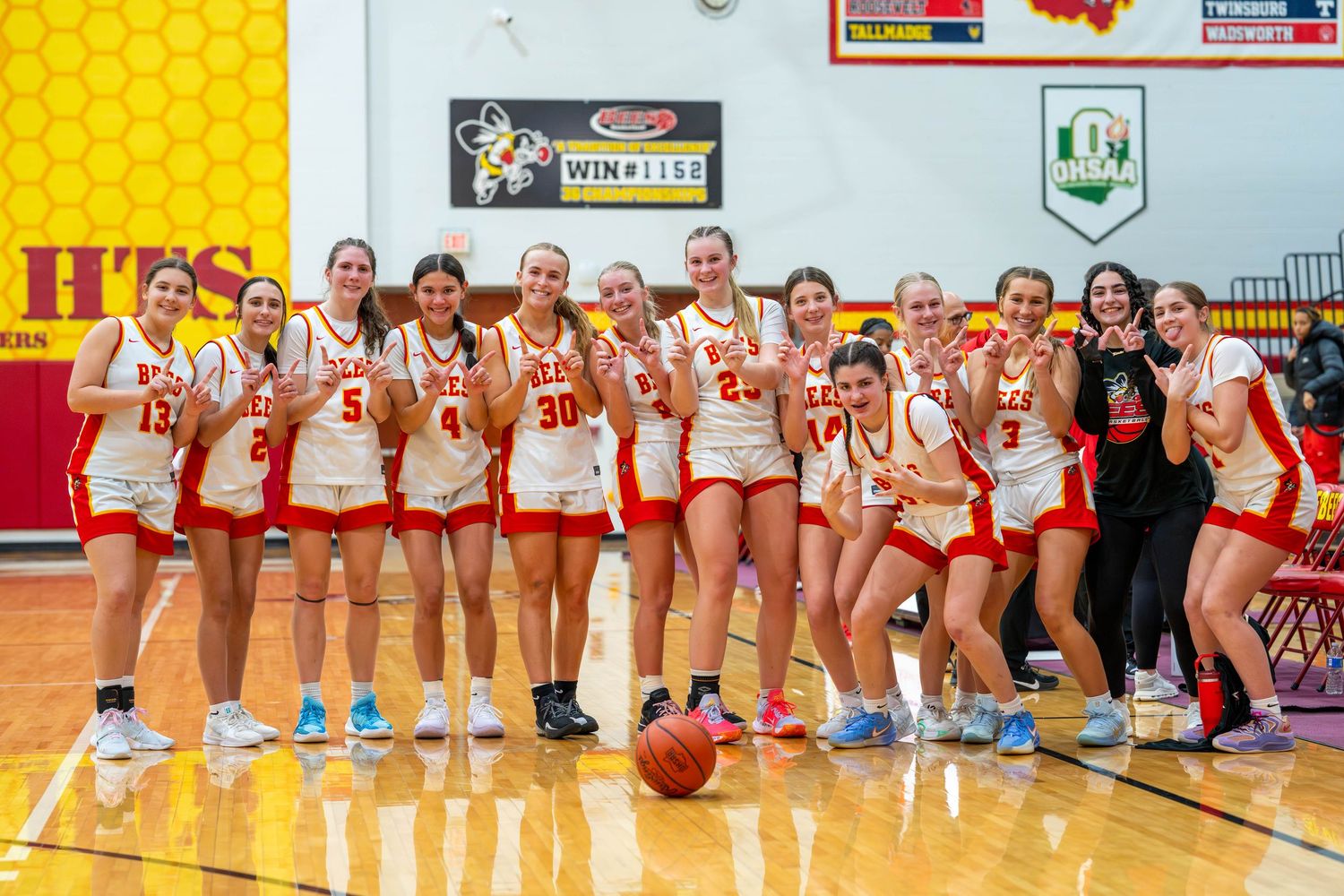 The Lady Bees basketball team.