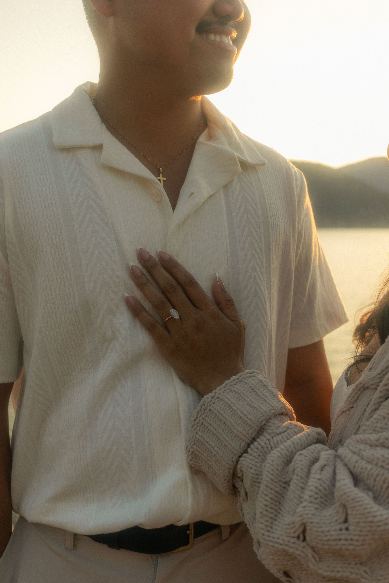 Engagement session, couple at session, image of engagement ring