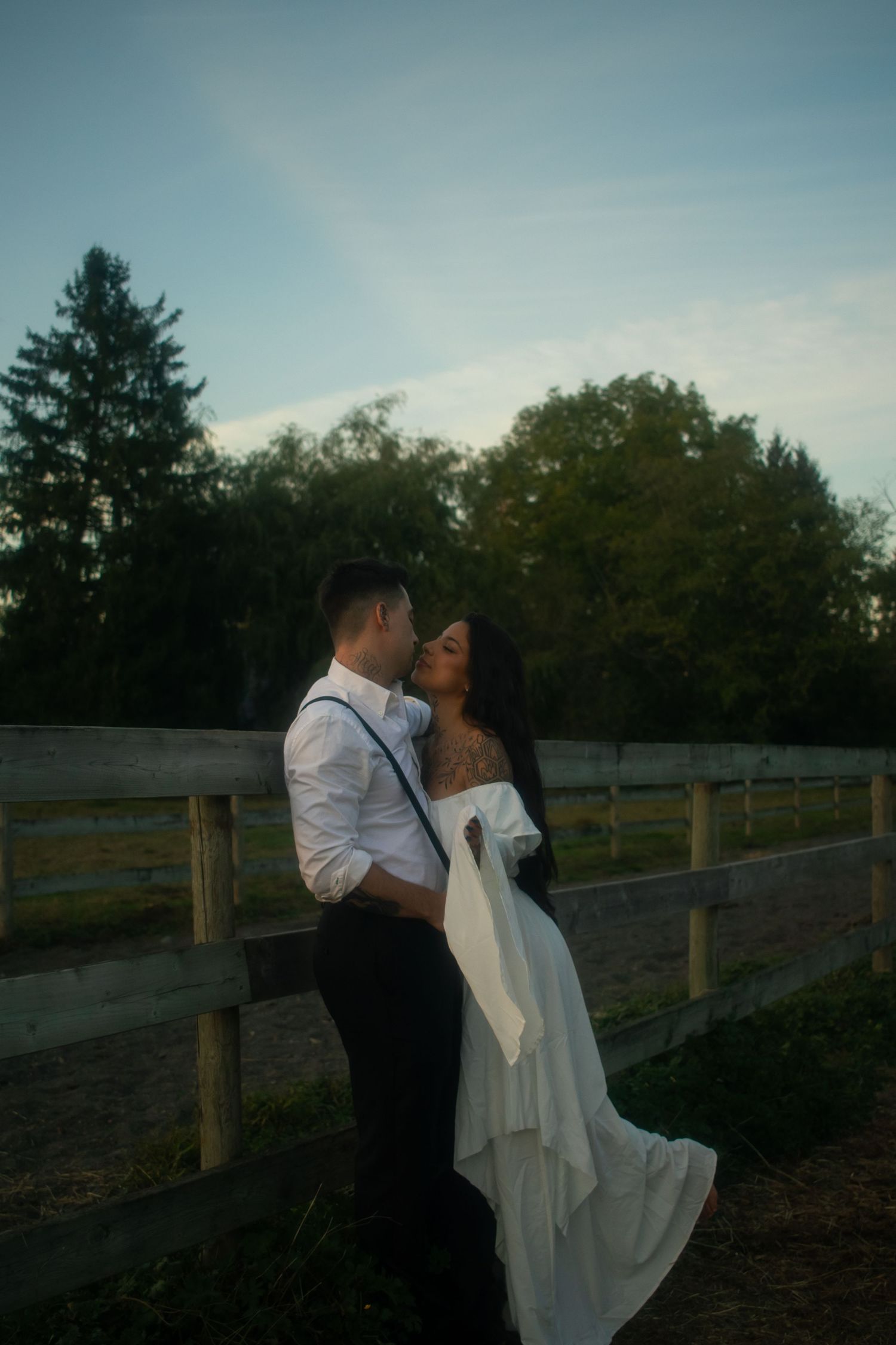 Couple at sunset, storytelling session, engagement session