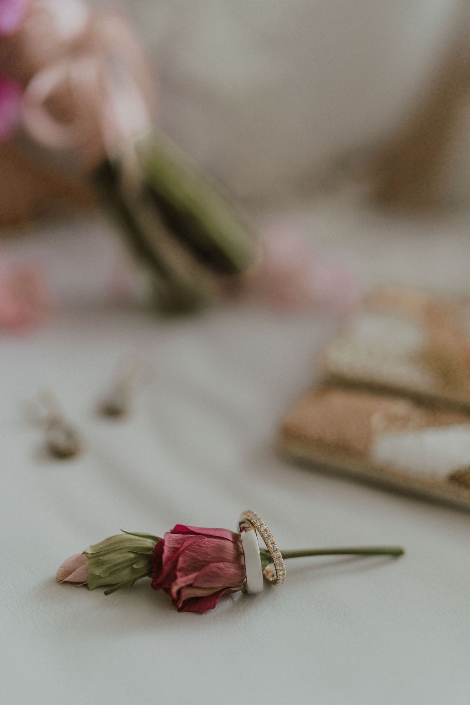 wedding rings & floral detail at Royal Óbidos Spa & Golf, Portugal
