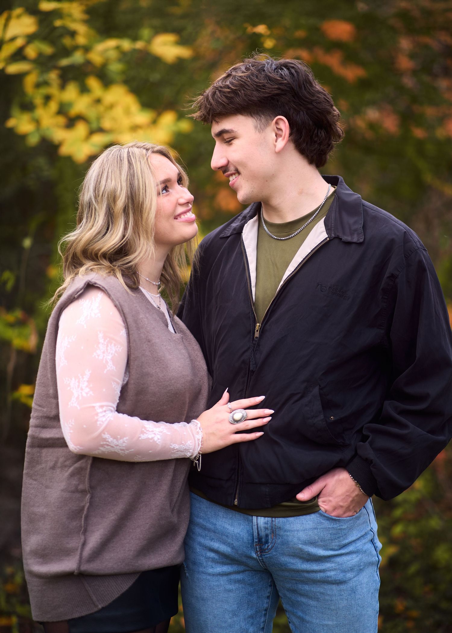 Young couple in the Fall Round Rock Texas