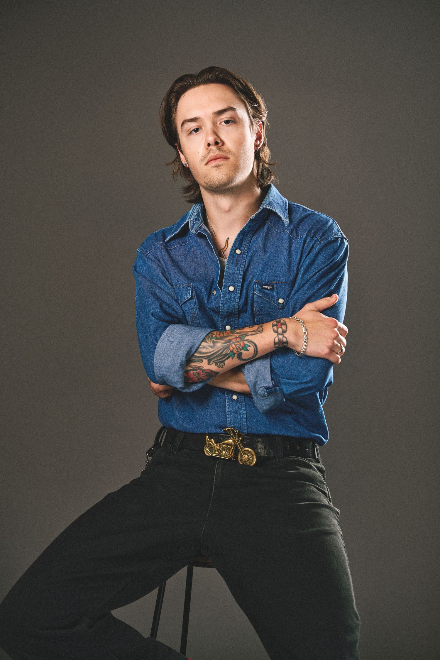 Male tattoo branding portrait
