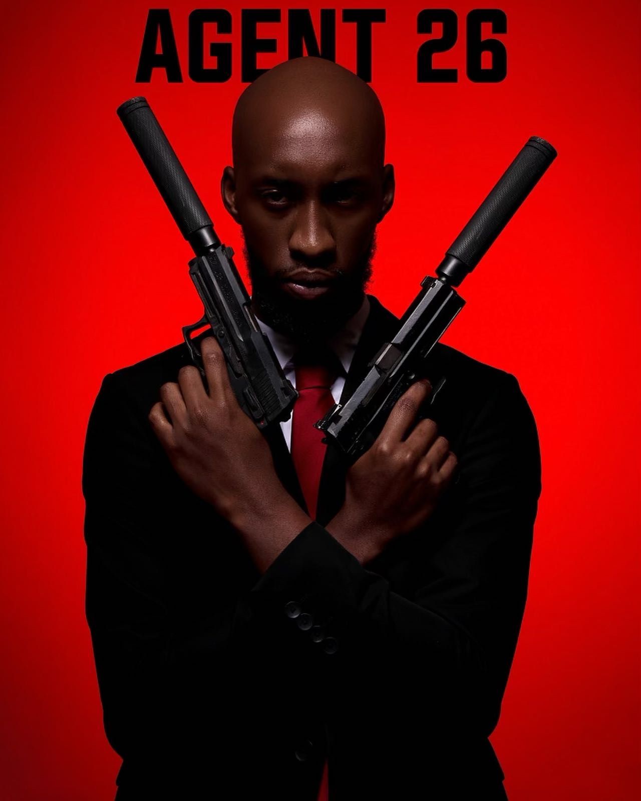 Dramatic action poses with against red background. PZ STUDIO VISUALS Agent 47 now AGENT 26 - A NEW DAWN