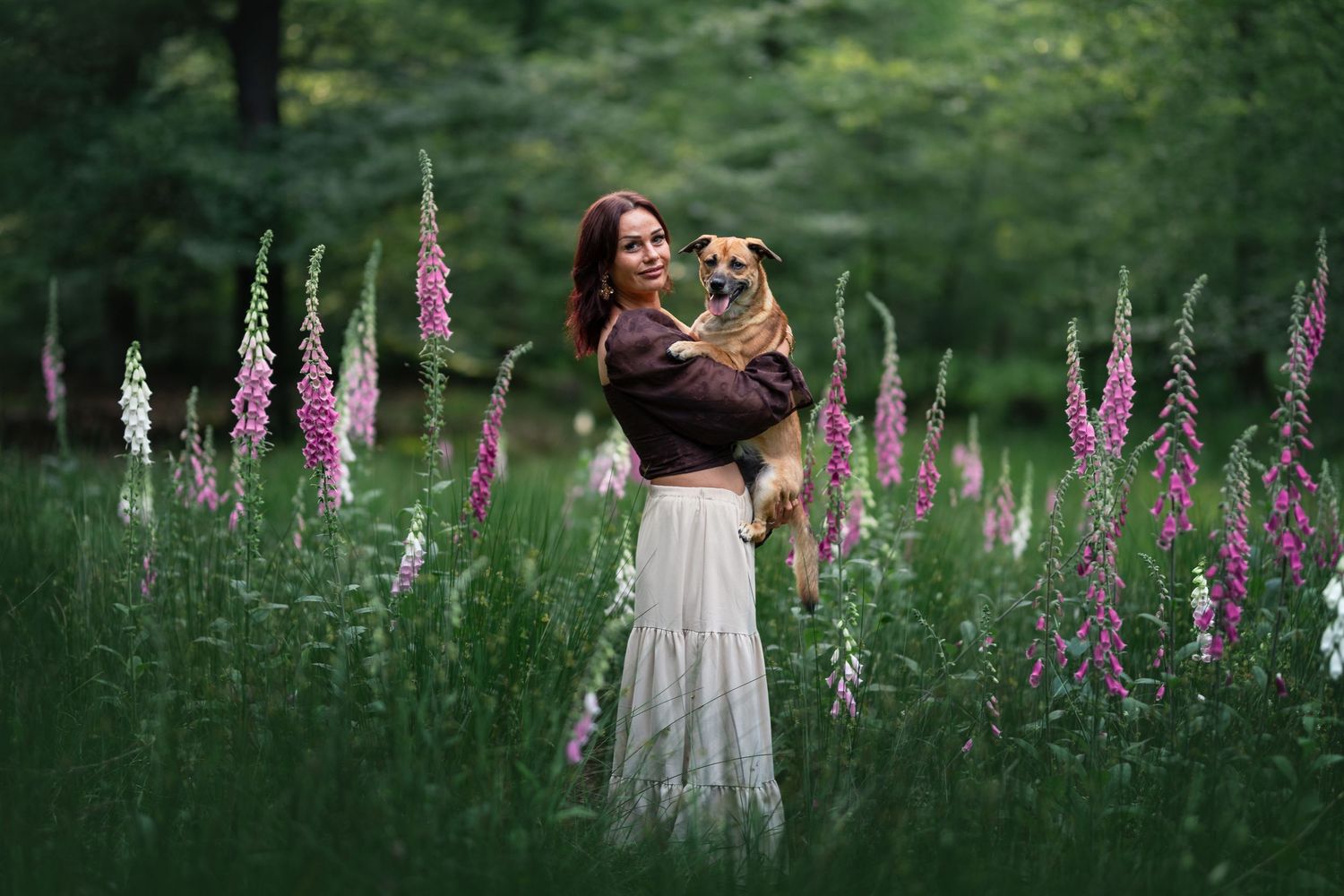 Magische plaatjes tussen het vinderhoedskruid met je hond