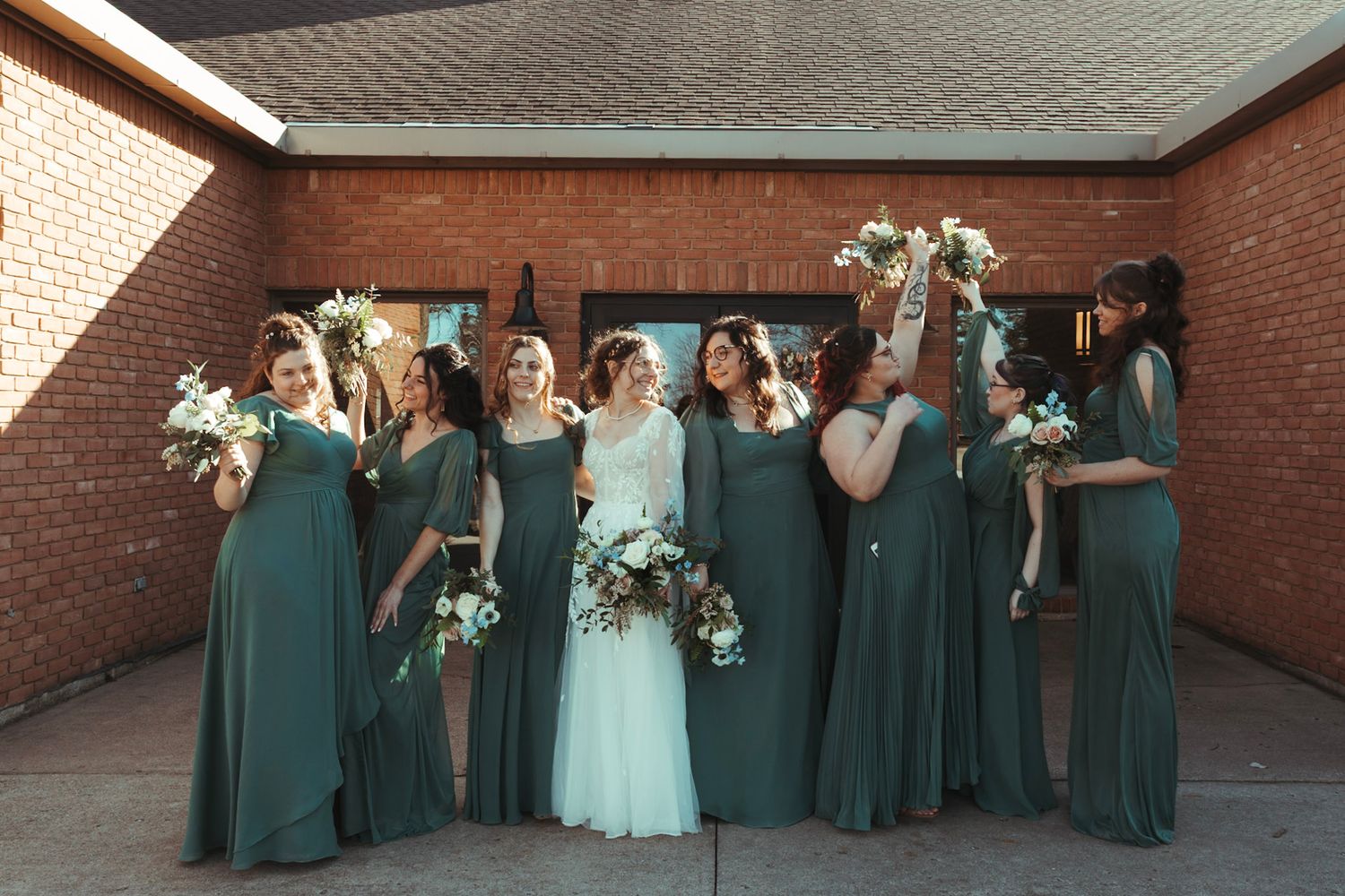Wedding party portraits at an Indiana wedding in March with natural light.