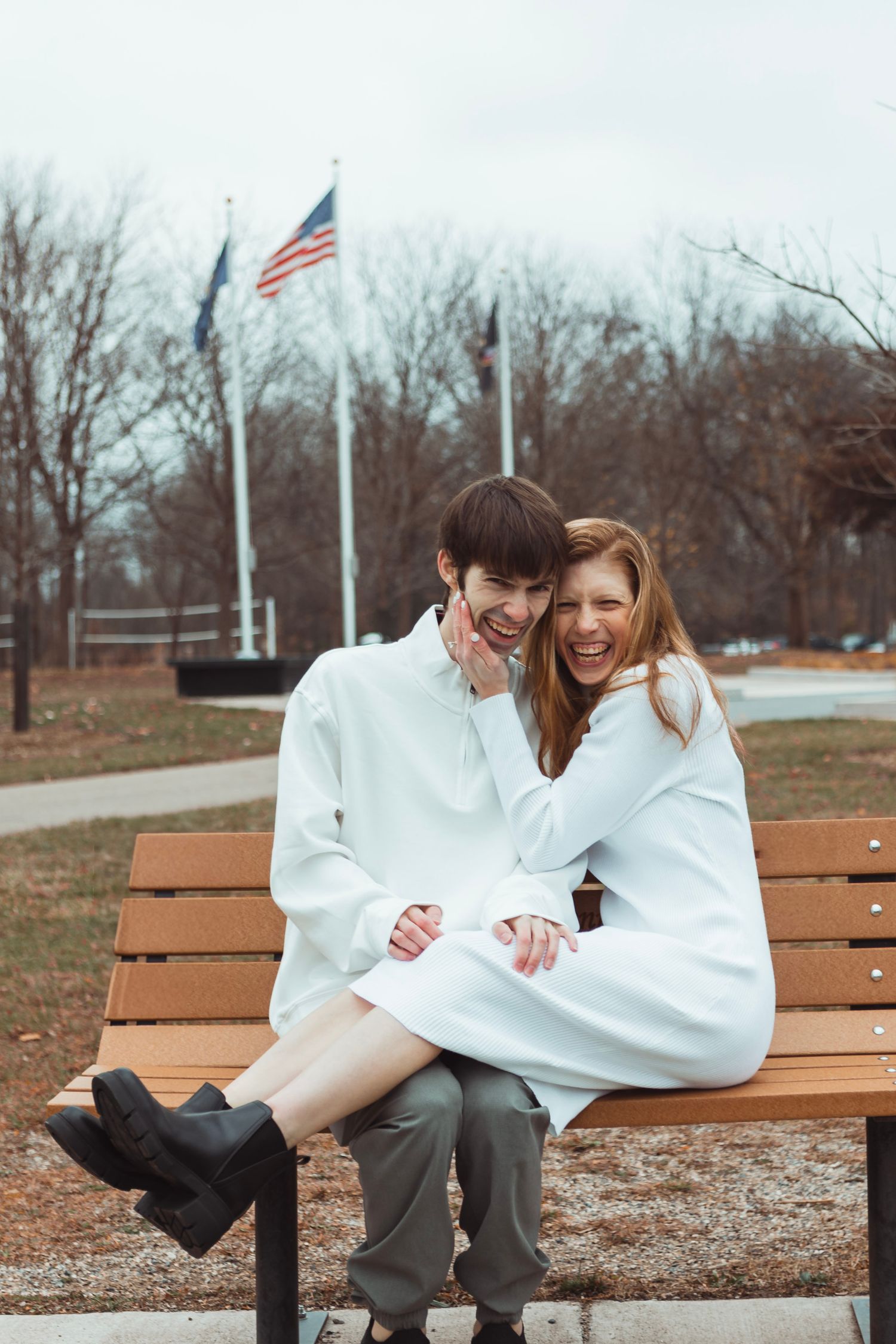 Lifestyle engagement photography in Oakland County, Michigan during a fall couples session