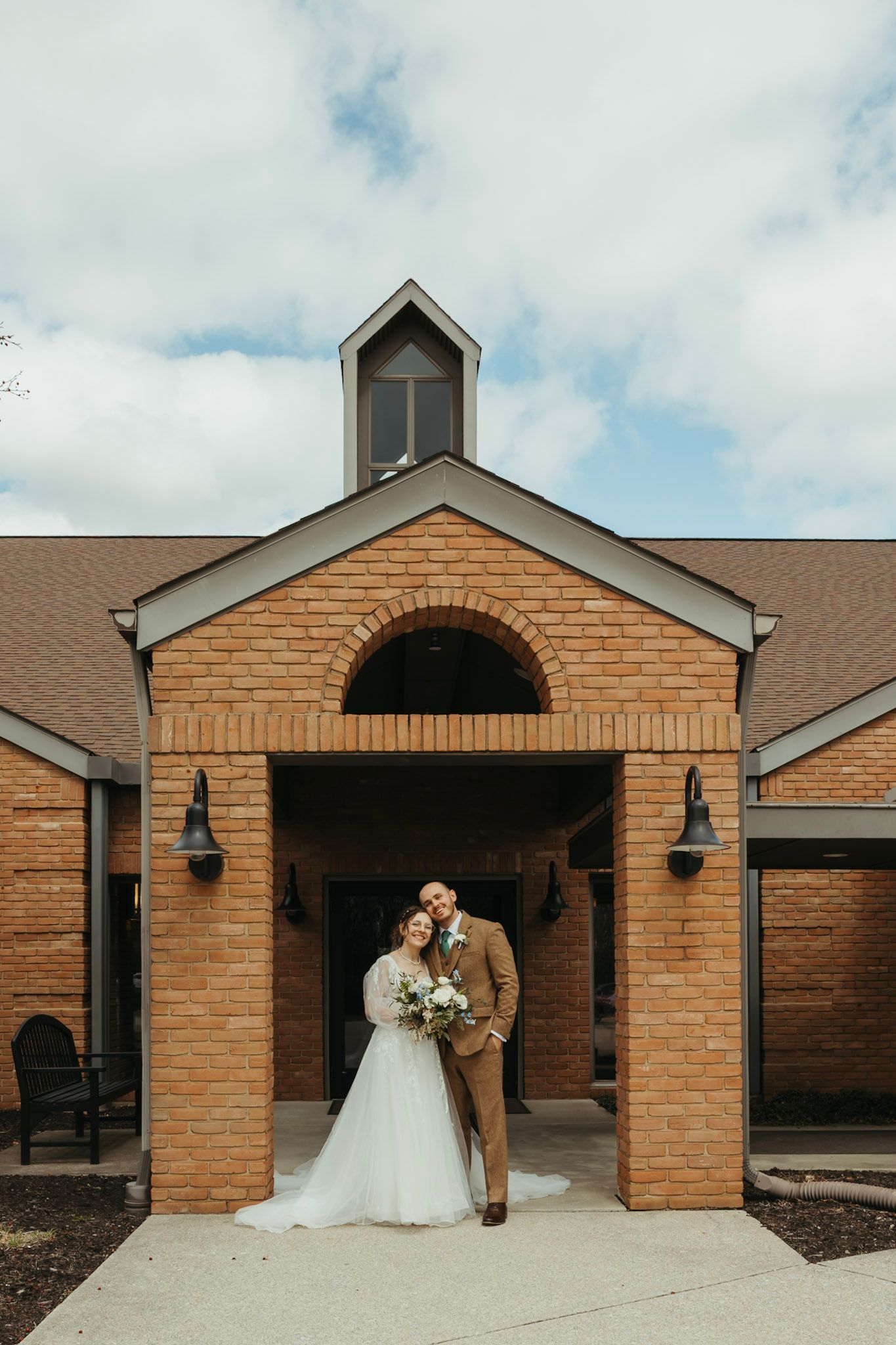 Romantic wedding portraits of a couple in Indiana in March, captured in a candid, timeless style.