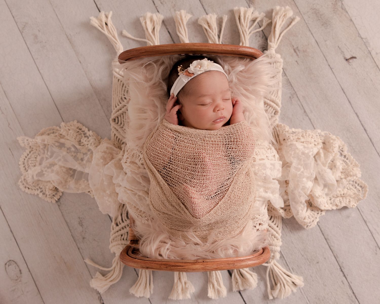 Studio newborn photography in Bonsall CA by Sarah Bracci Photographics. Timeless posed newborn portraits for North County San Diego families