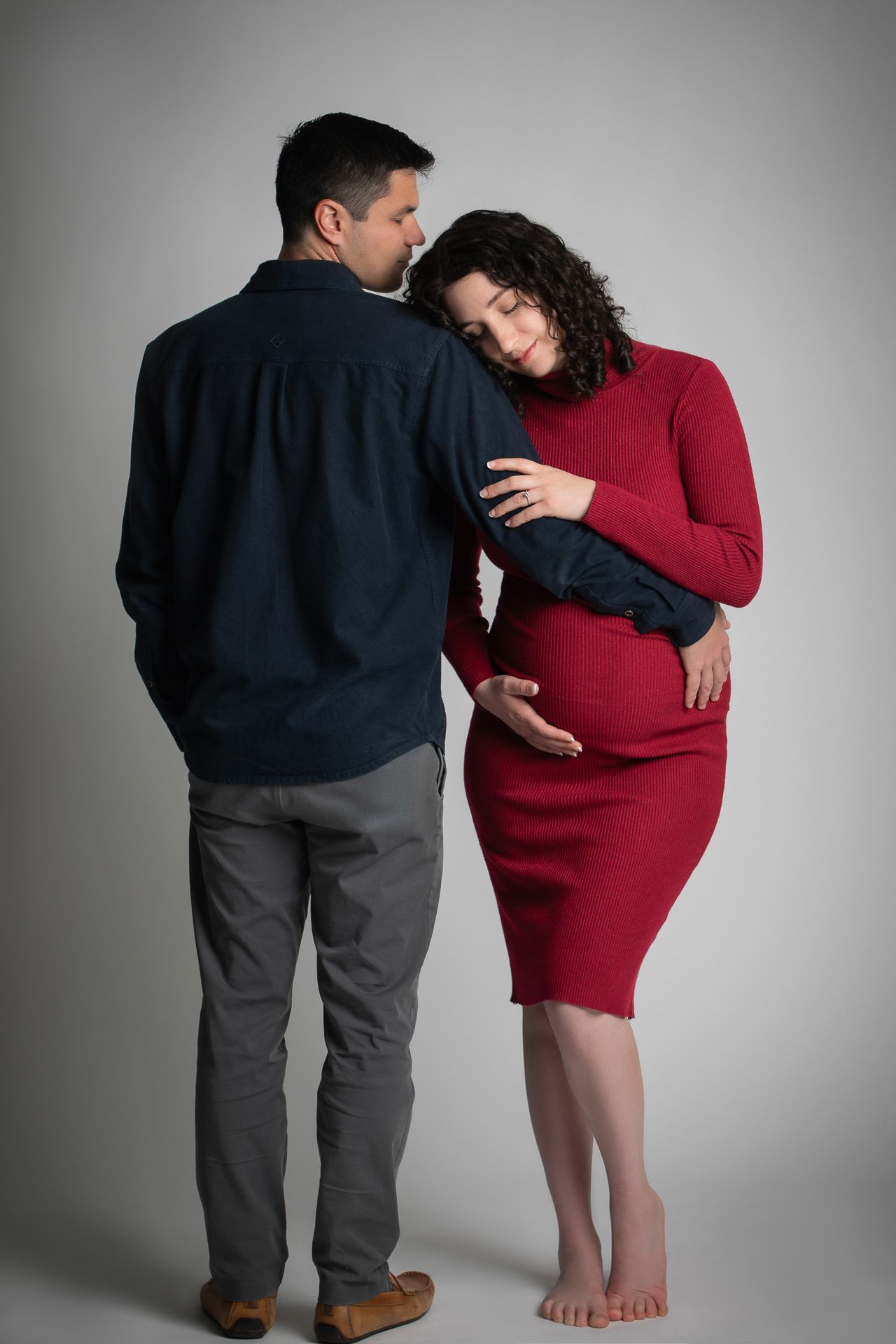 Pregnancy portrait session in Vista CA studio by North County San Diego maternity photographer