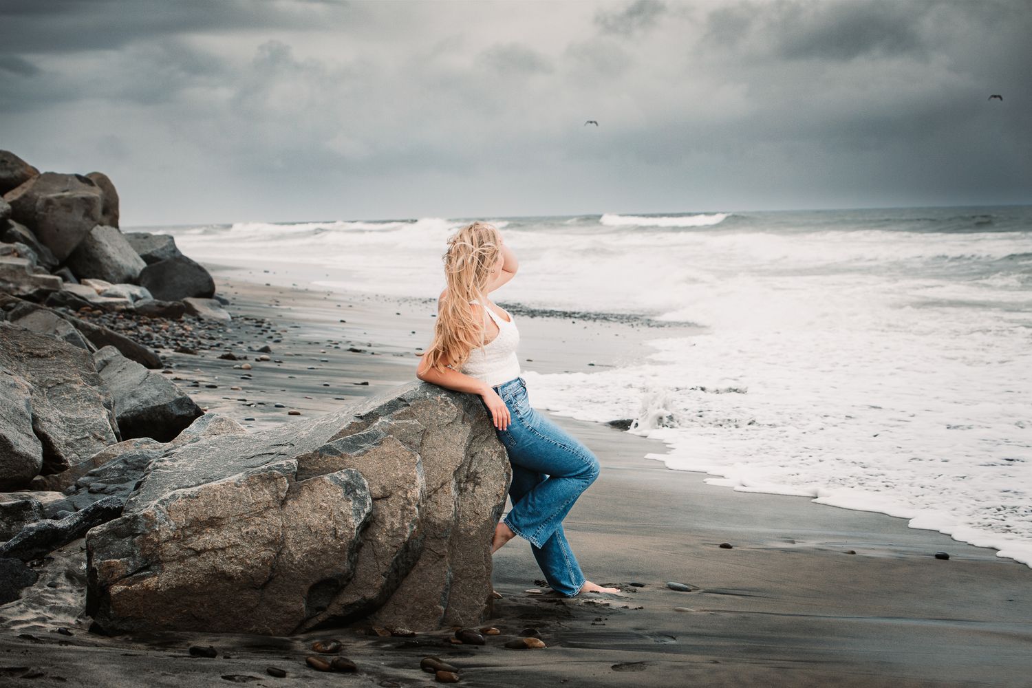 Beach senior photography session in Oceanside CA for high school graduation portraits. Bonsall Studio also avaialble