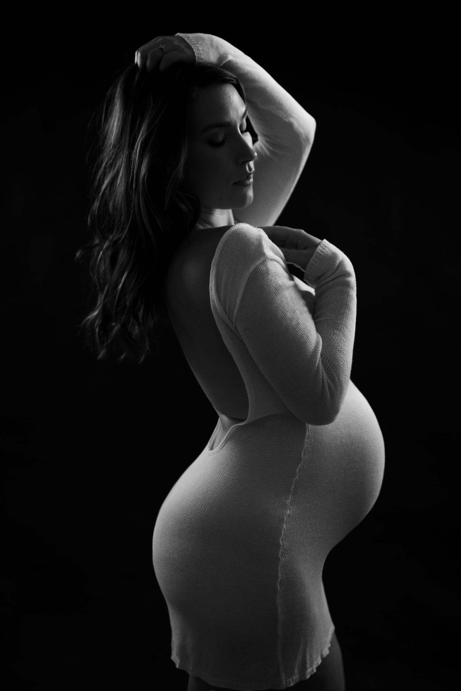 Timeless studio maternity photography in Bonsall CA for pregnant mother by professional North County San Diego photographer