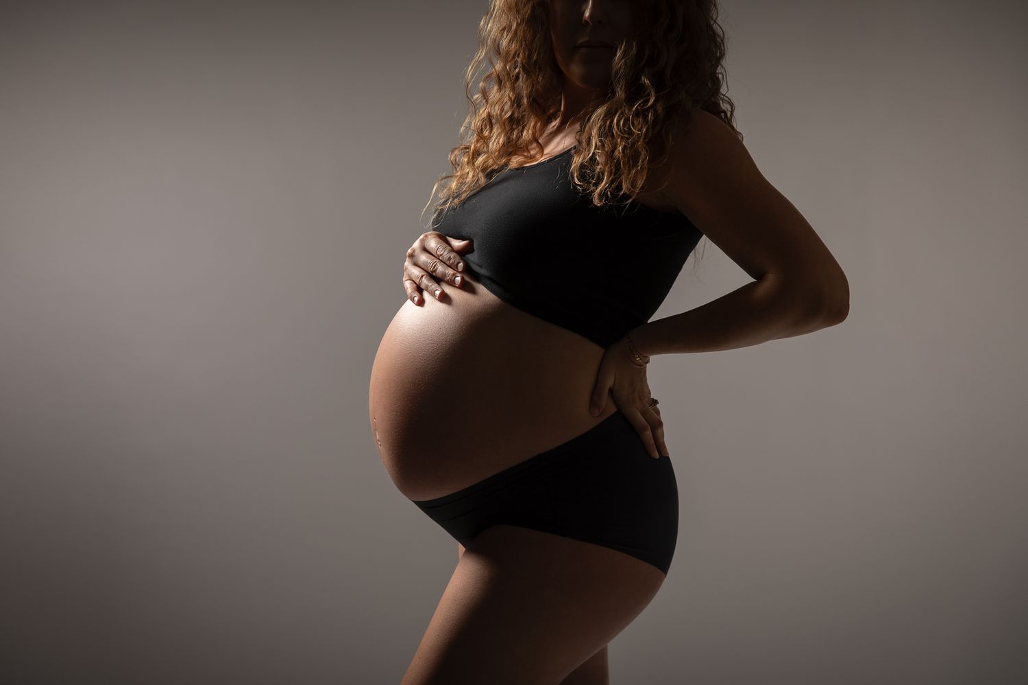 Pregnancy portrait session in Vista CA studio by North County San Diego maternity photographer