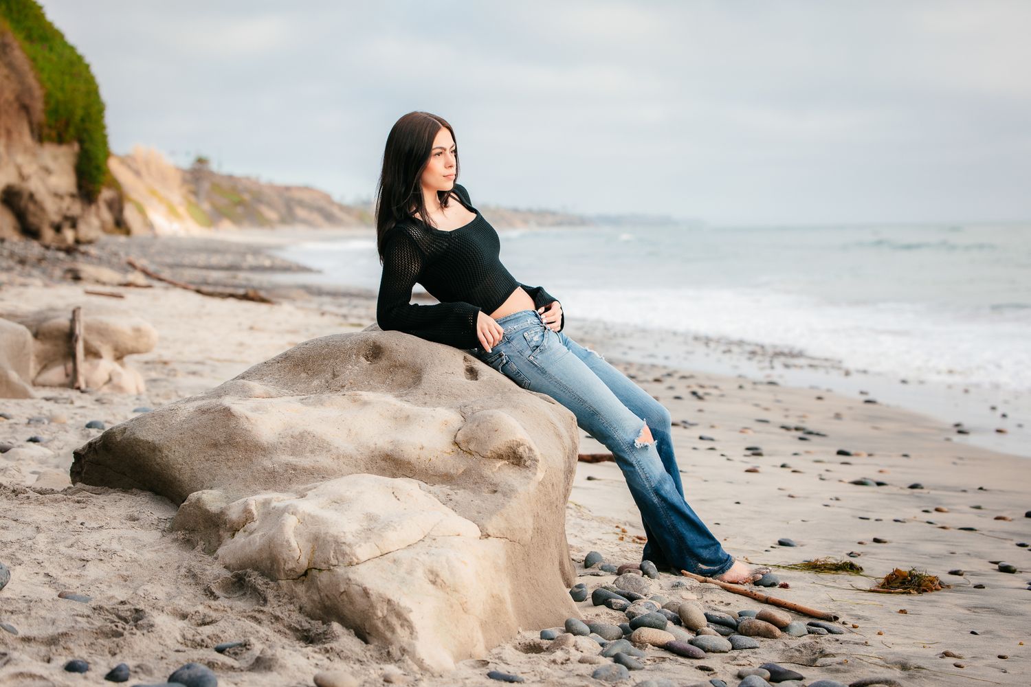 Beach senior photography session in Vista CA for high school graduation portraits