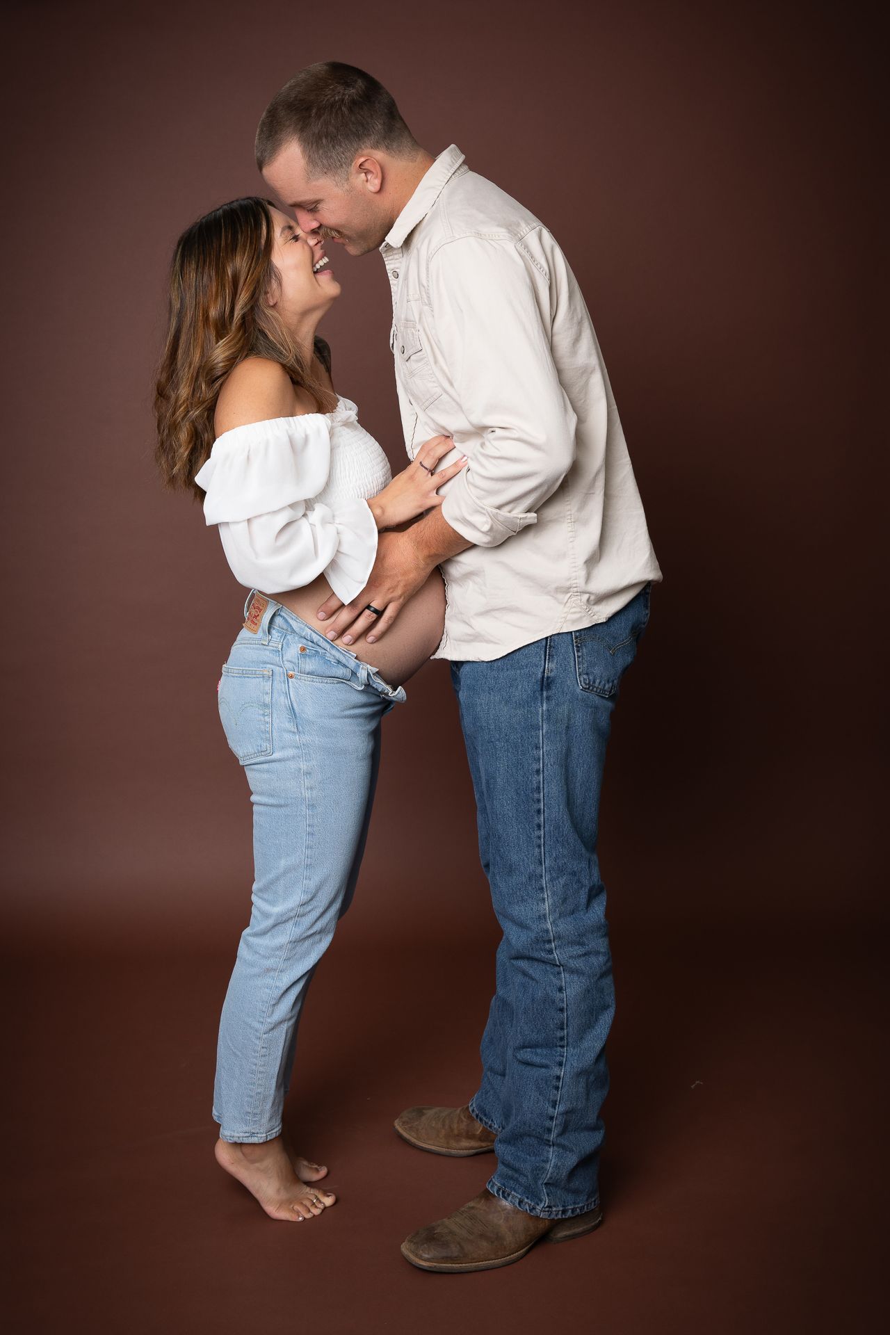Pregnancy portrait session in Vista CA studio by North County San Diego maternity photographer