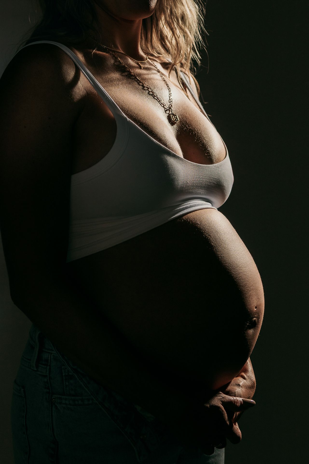Pregnancy portrait session in Vista CA studio by North County San Diego maternity photographer