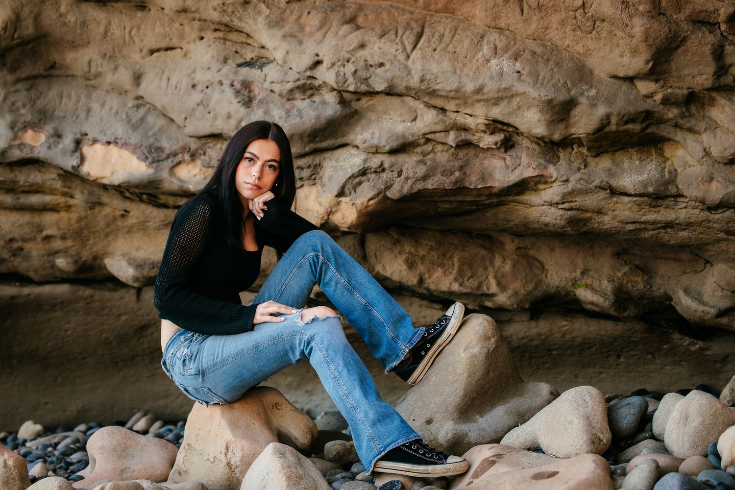 Beach senior photography session in Vista CA for high school graduation portraits