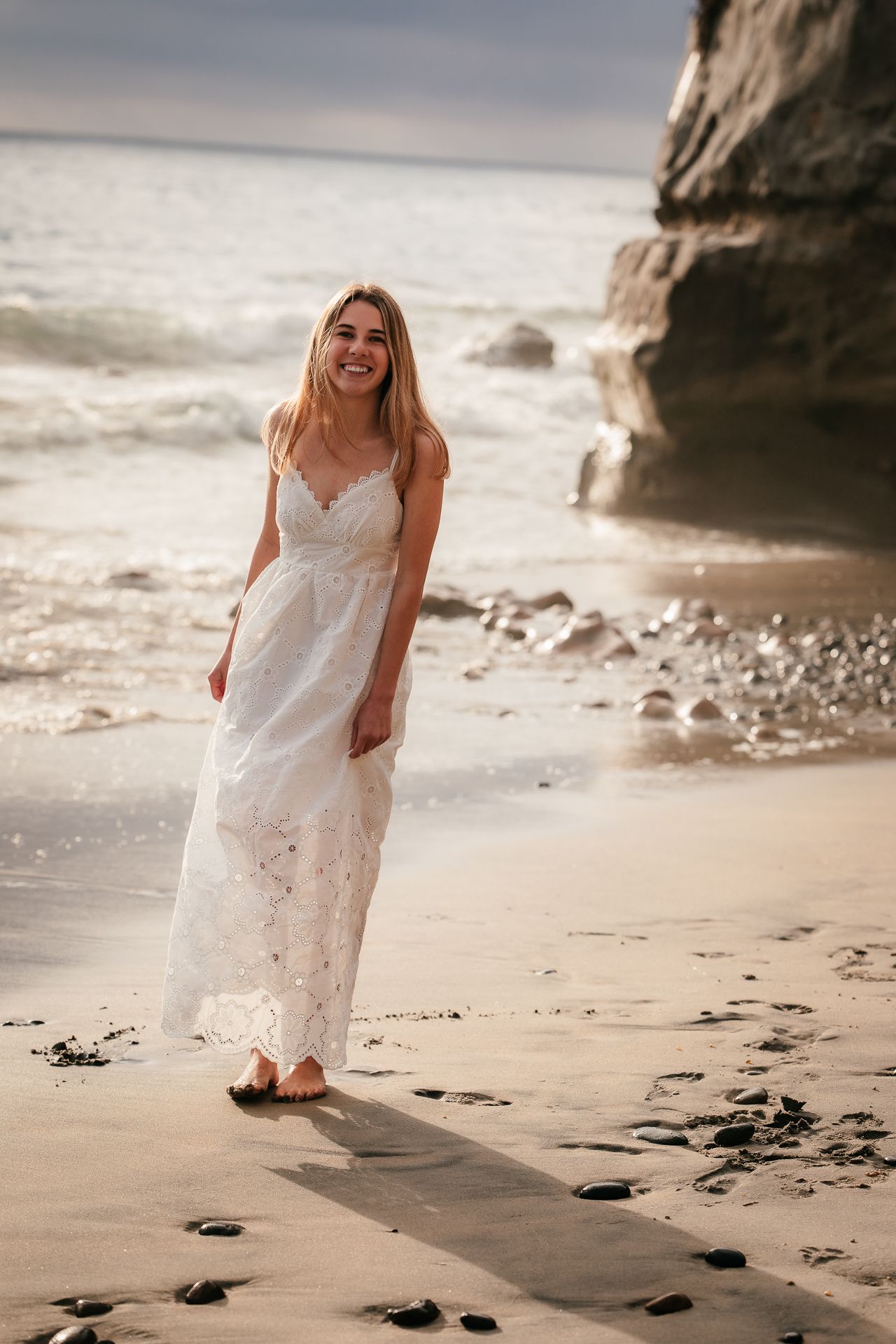 Beach high school senior photography session in Carlsbad, for high school graduation portraits.