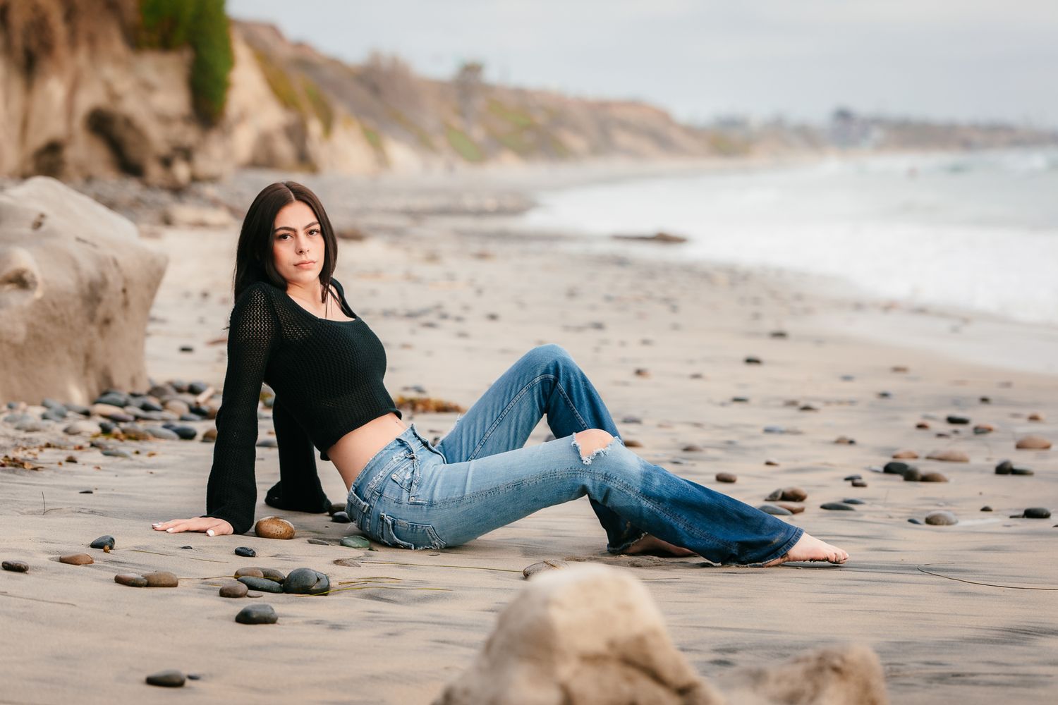 Beach senior photography session in Vista CA for high school graduation portraits