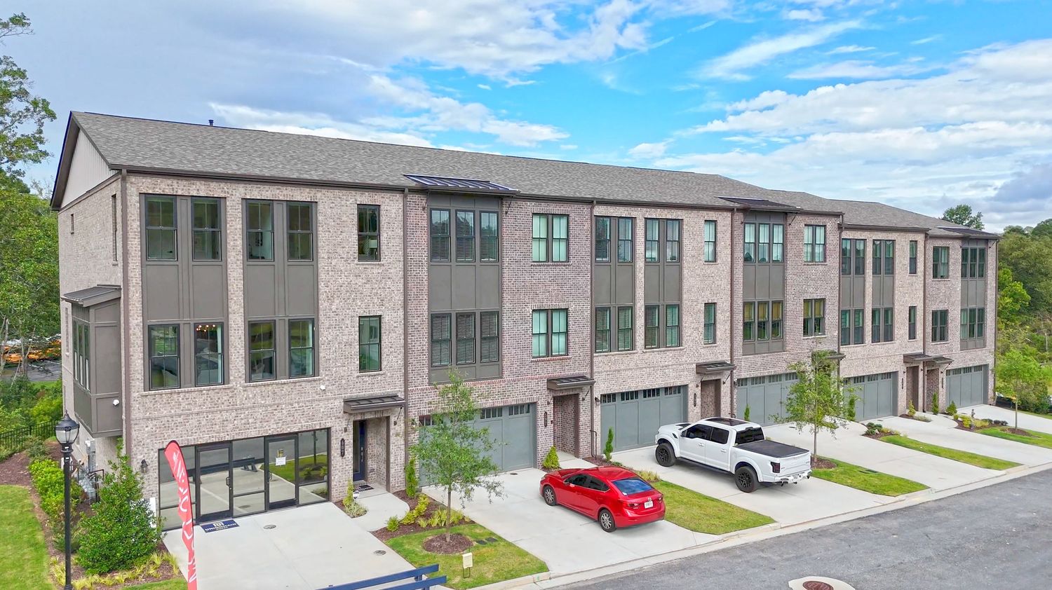 townhouse from aerial view