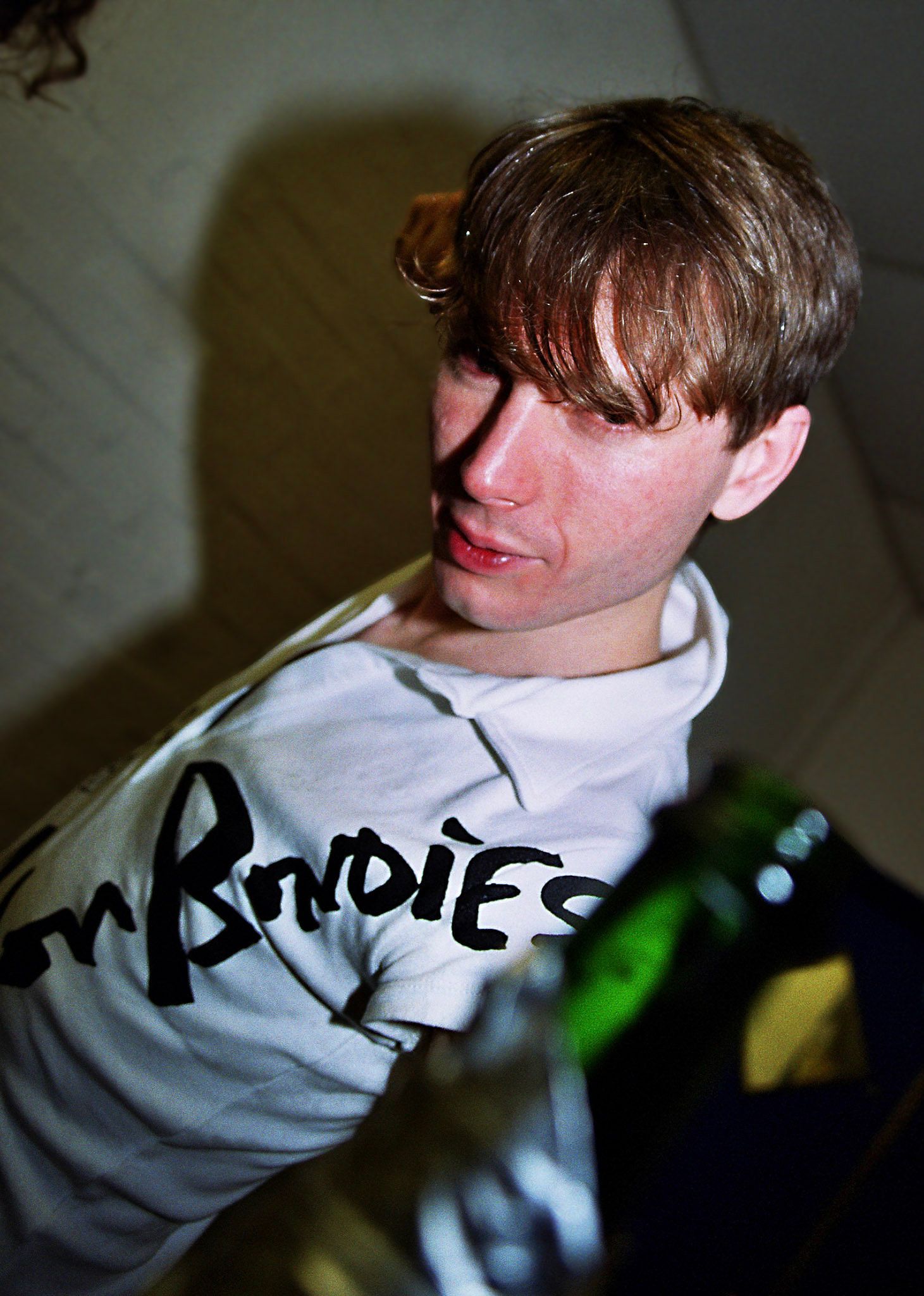 Alex Kapranos of Franz Ferdinand back stage on last night of 2004 NME Awards Tour Great Hall Cardiff