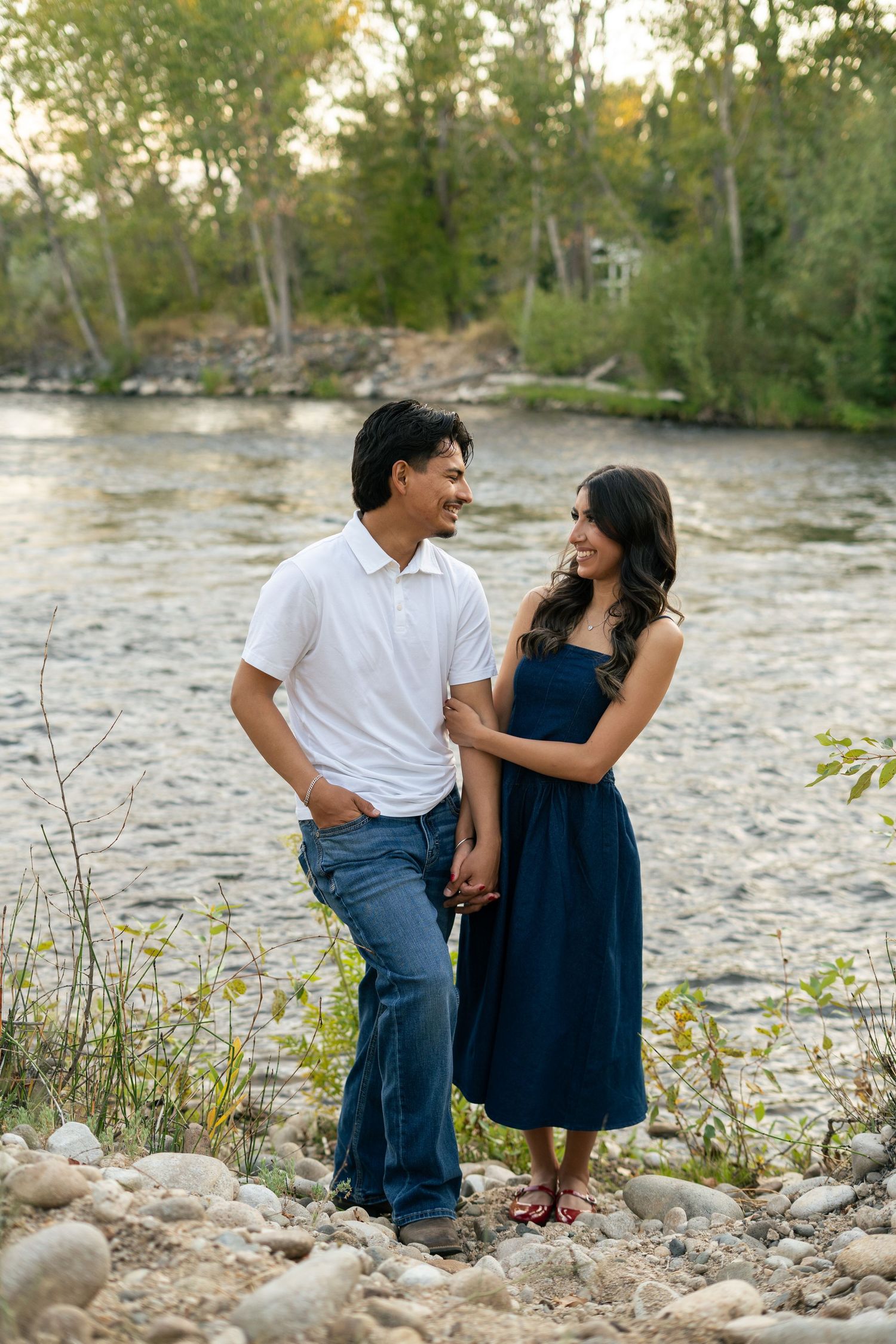 Couple photo by the Boise, River.