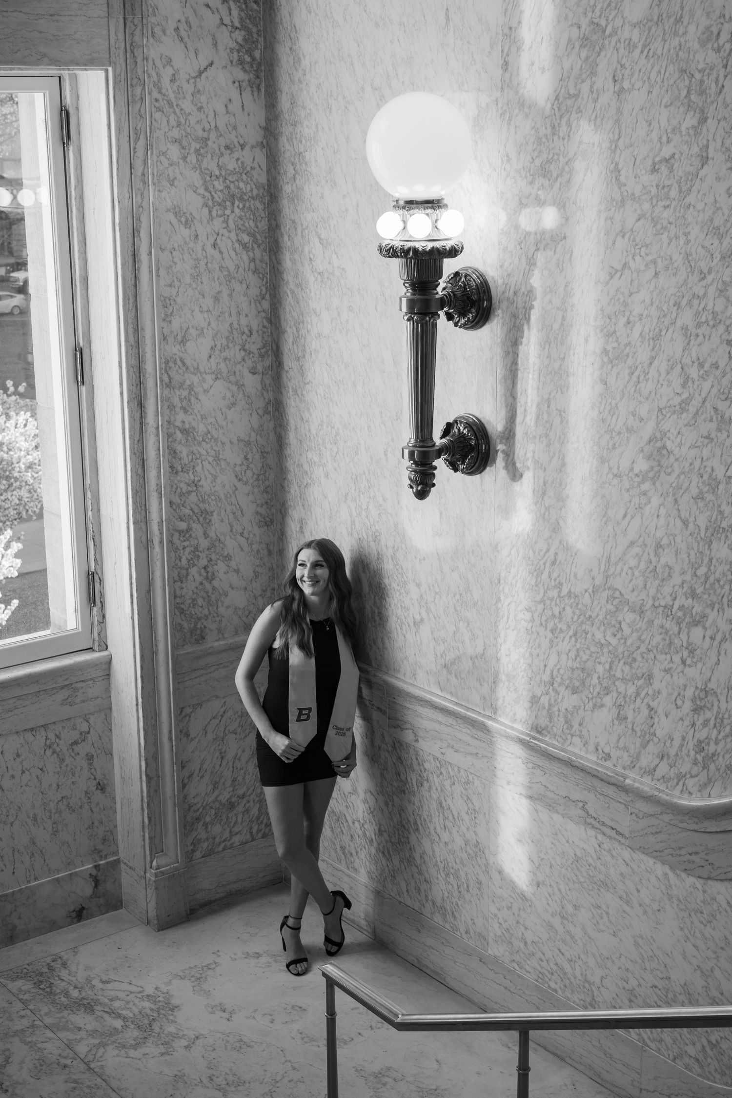 Boise State University graduate photo session at the Capitol in Boise.