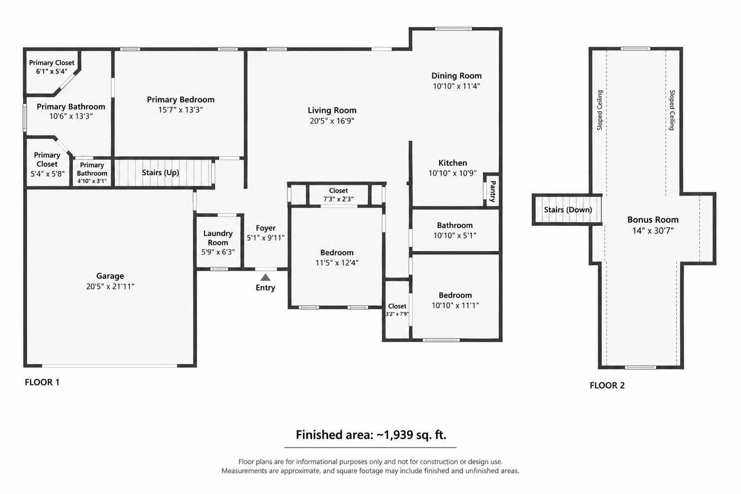 Residential floor plan showing room layout and dimensions