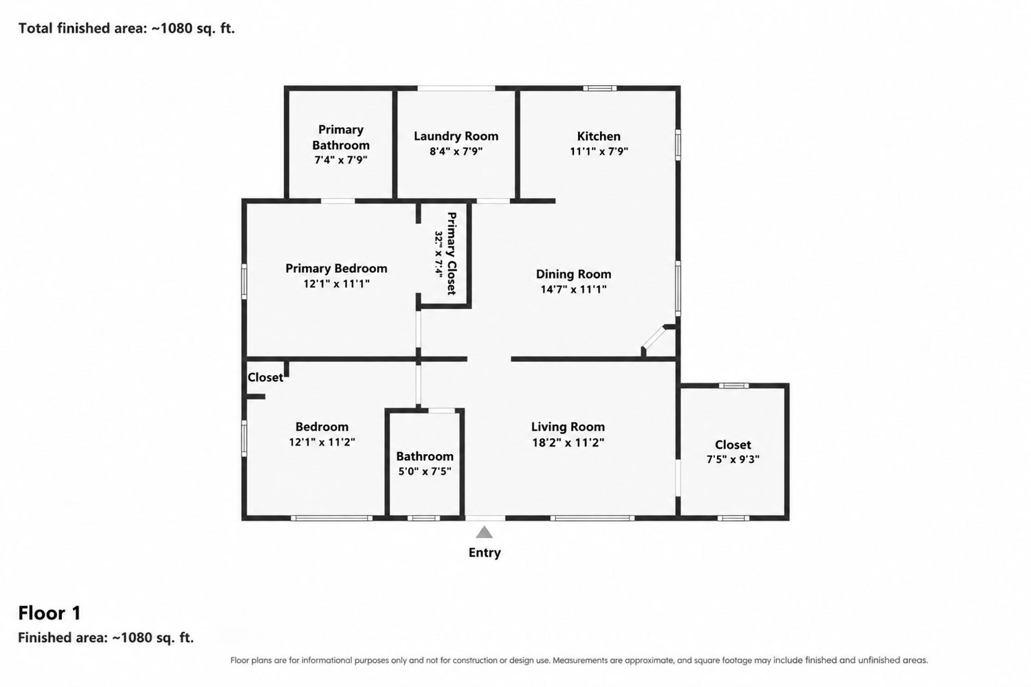 Residential floor plan showing room layout and dimensions
