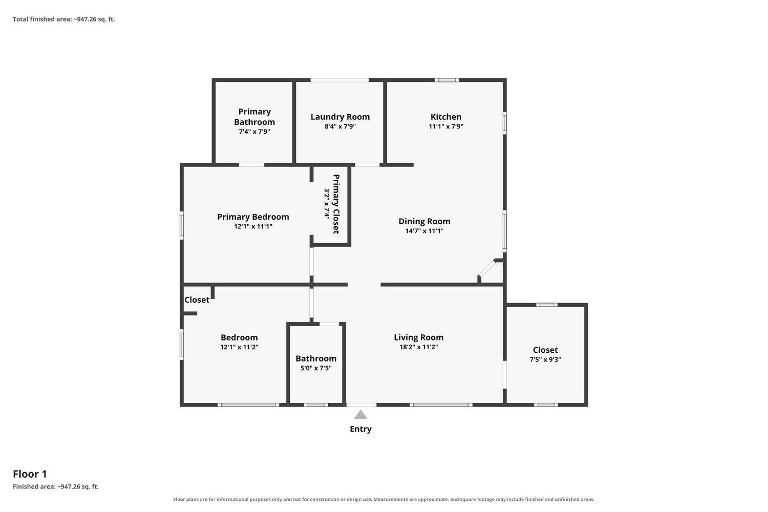 Residential floor plan showing room layout and dimensions