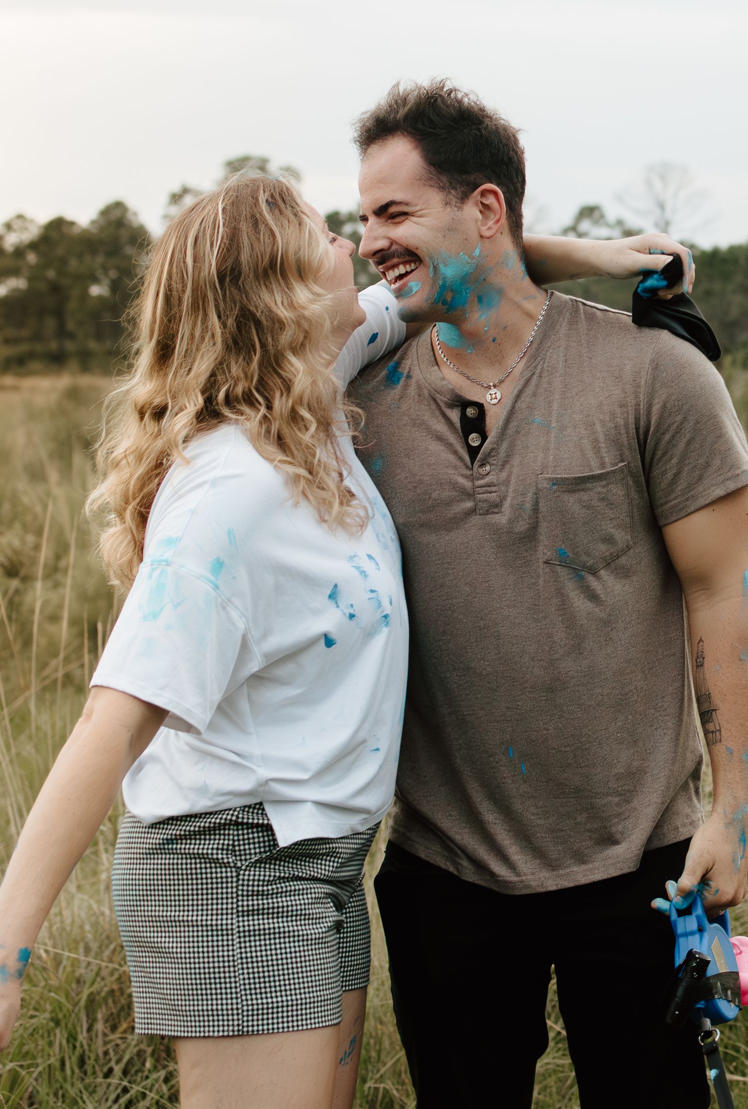 Couple excited at gender reveal